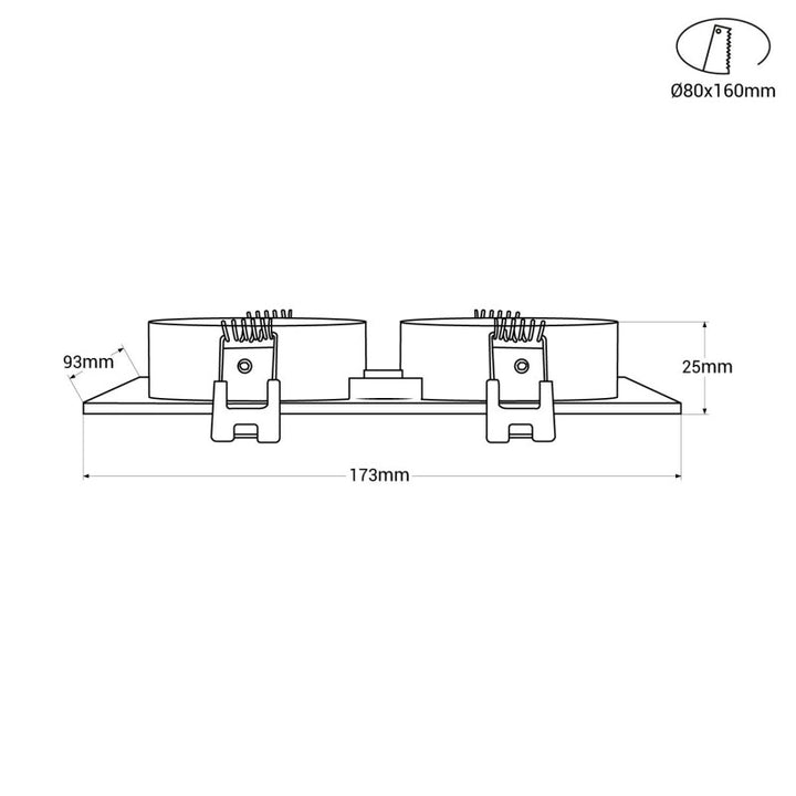 Cadran encastrable orientable pour 2 ampoules GU10, MR16