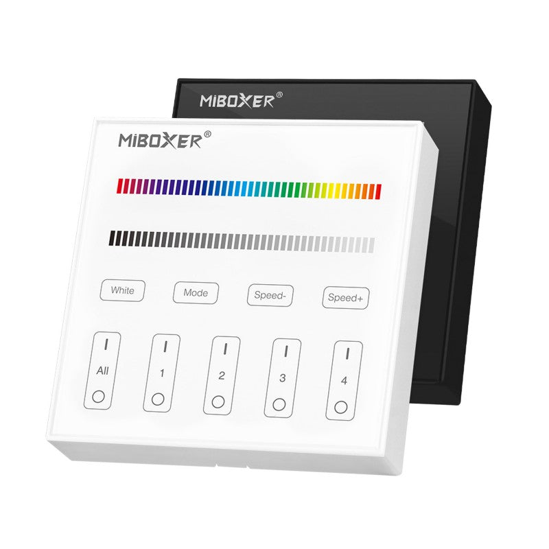 Télécommande murale RGB et RGBW - 4 zones - Noir - Mi-Light