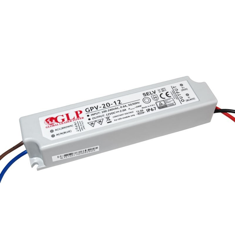 Alimentation LED étanche 12V DC - 20W  - IP67 - GLP