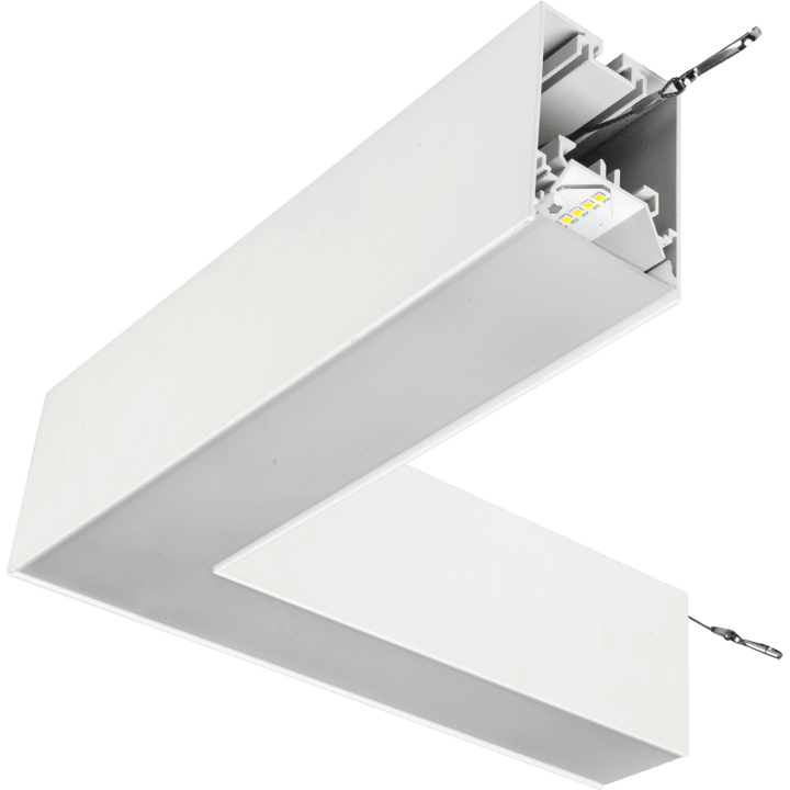 Lámpara colgante Luceco Contour de ángulo recto, estándar, 1200 lúmenes, 11 W