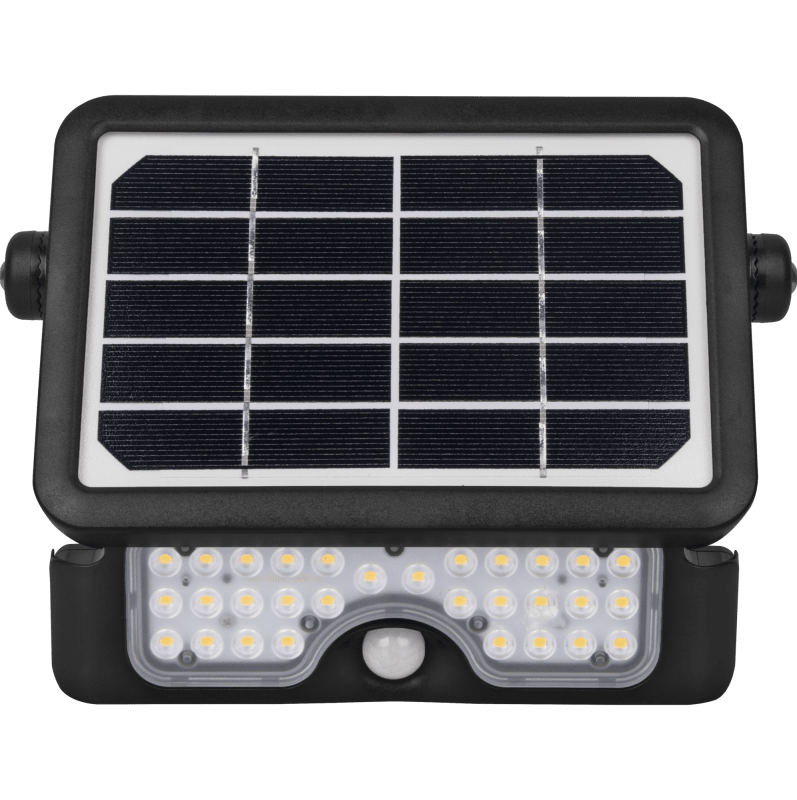 Foco solar para exteriores Guardian de Luceco, con energía solar + sensor + luz crepuscular, 550 lúmenes, 5 W