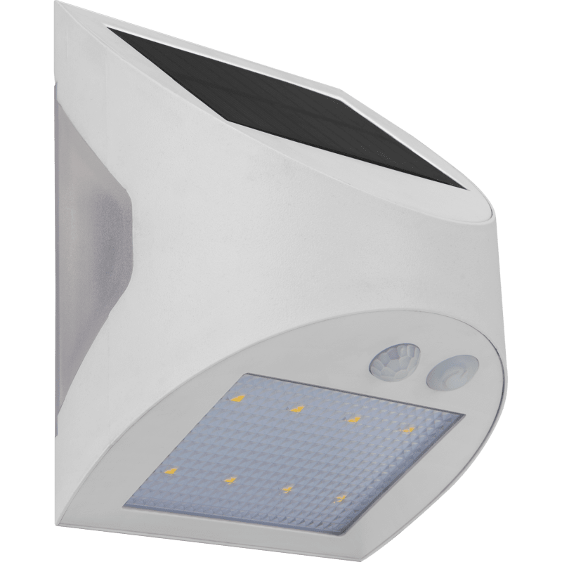 Aplique solar de pared blanco Luceco Prysm, energía solar + detector, 300 lúmenes, 3 W