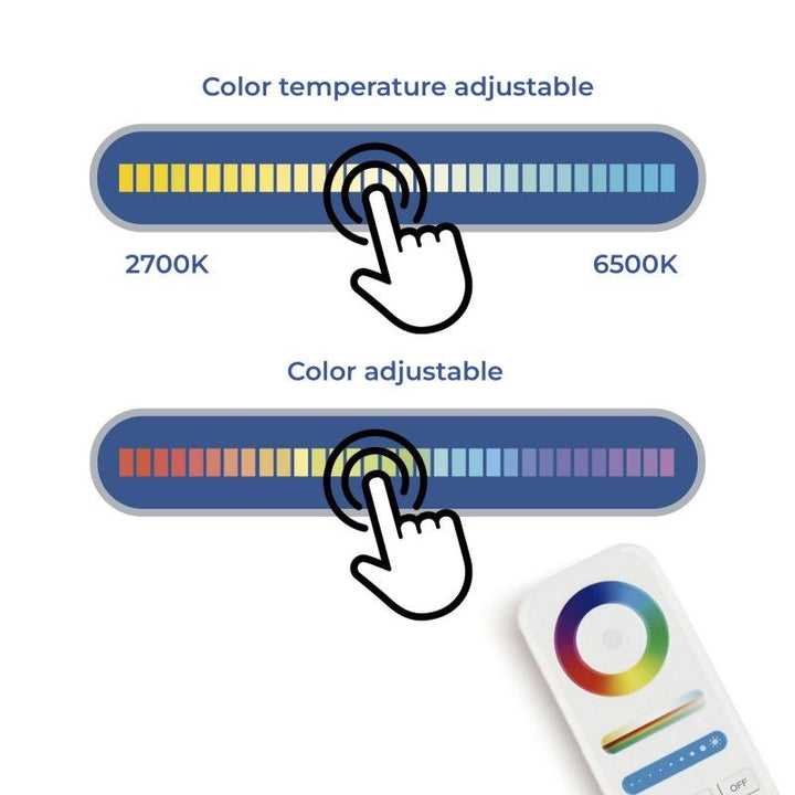 Foco lineal orientable sobre carril magnético RGB+CCT - 12W - UGR18 - Mi Light - Blanco