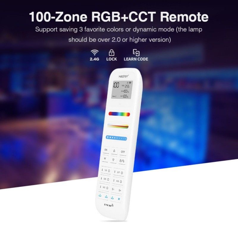 Télécommande LED RGB + CCT - 100 Zones - BLANC - FUT100 - Mi Light