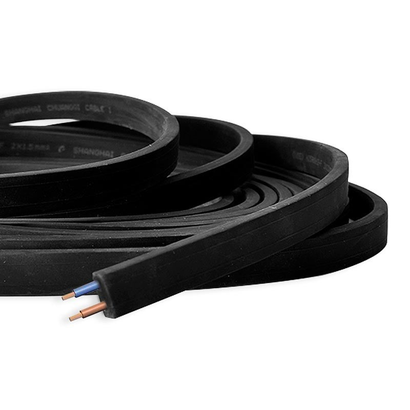 Cable plano negro 2x1,5mm para guirnalda por metros