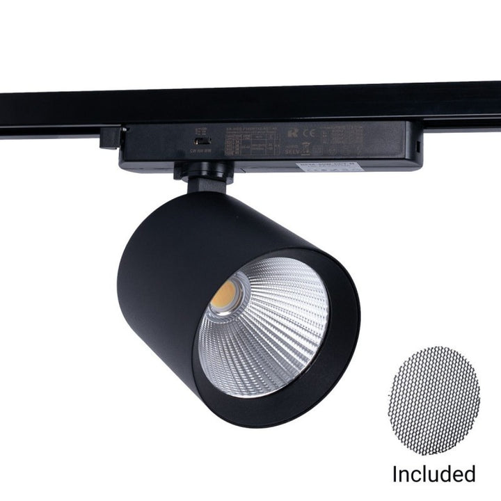 Foco LED para carril monofásico CCT - 40W - CRI 90 - Negro