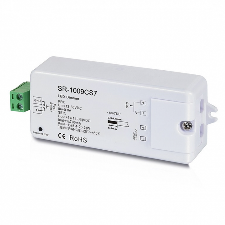 Controlador RF PWM 12-36 V CC (700 mA) Regulador de intensidad LED de corriente constante - SUNRICHER Perfect RF