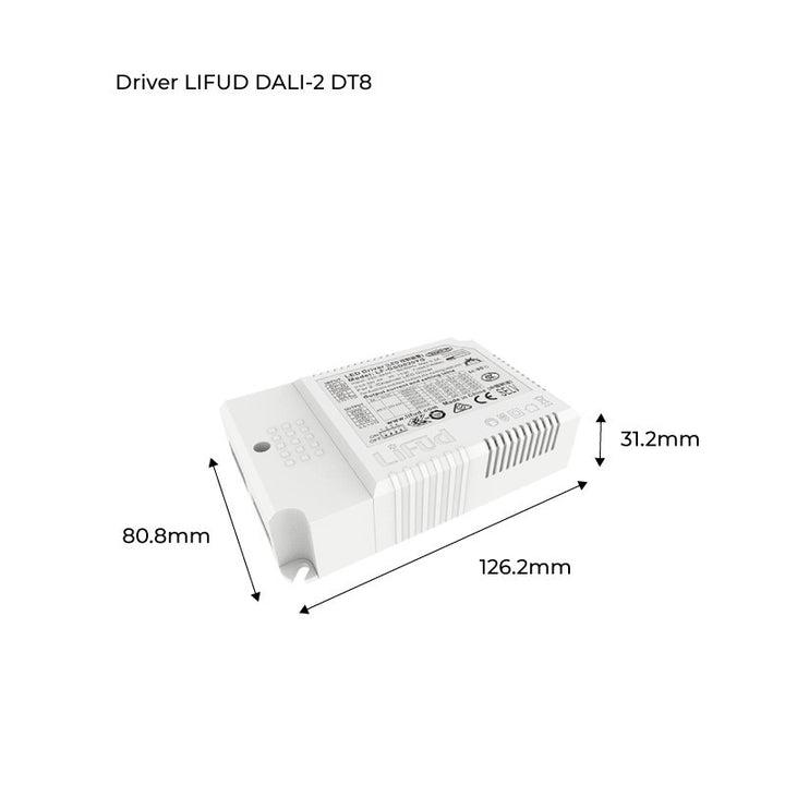 Controlador DALI multicorriente regulable de 40 W y 550-1050 mA CCT +