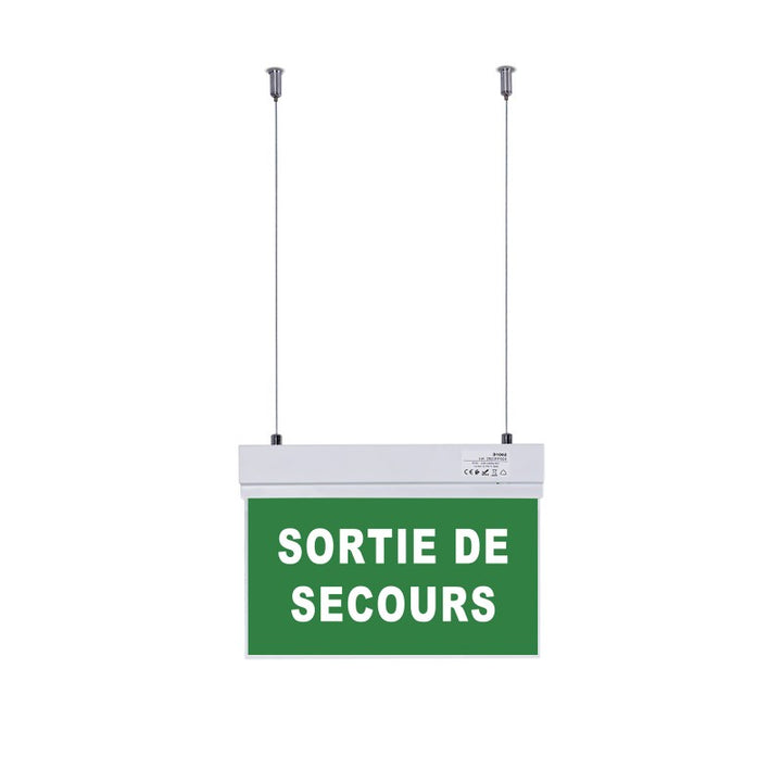 Bloc autonome d'éclairage de sécurité avec panneau "SORTIE DE SECOURS" - Suspension