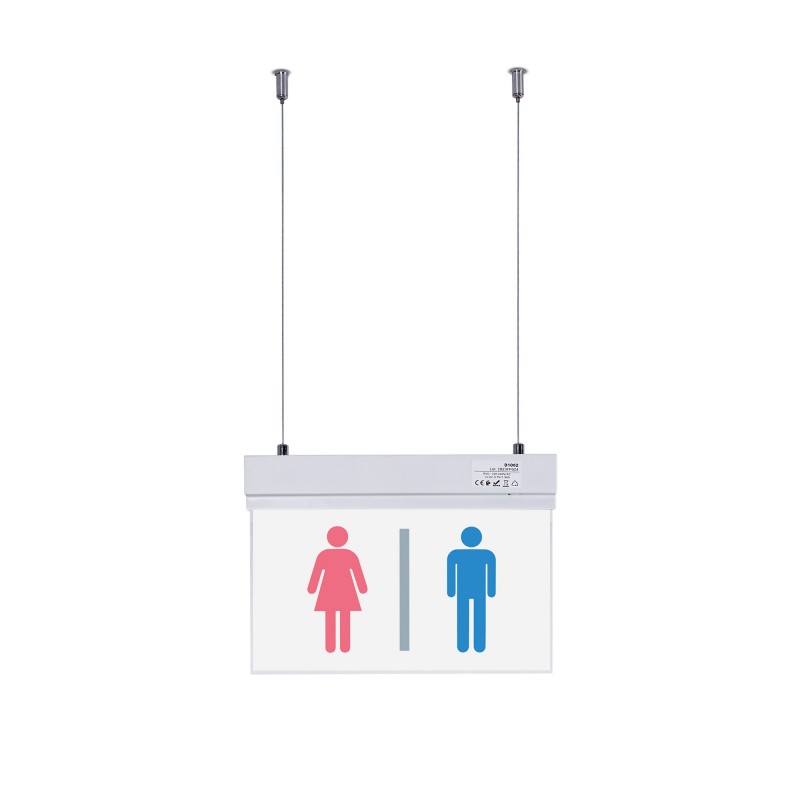 Bloc autonome d'éclairage de sécurité avec pictogramme "TOILETTES" - Suspension