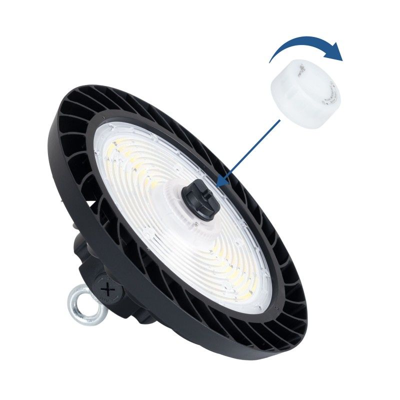 Lámpara colgante industrial LED UFO 200W - CCT - Con detector de movimiento - 170lm/W - Driver LIFUD - IP65 - 5 años de garantía