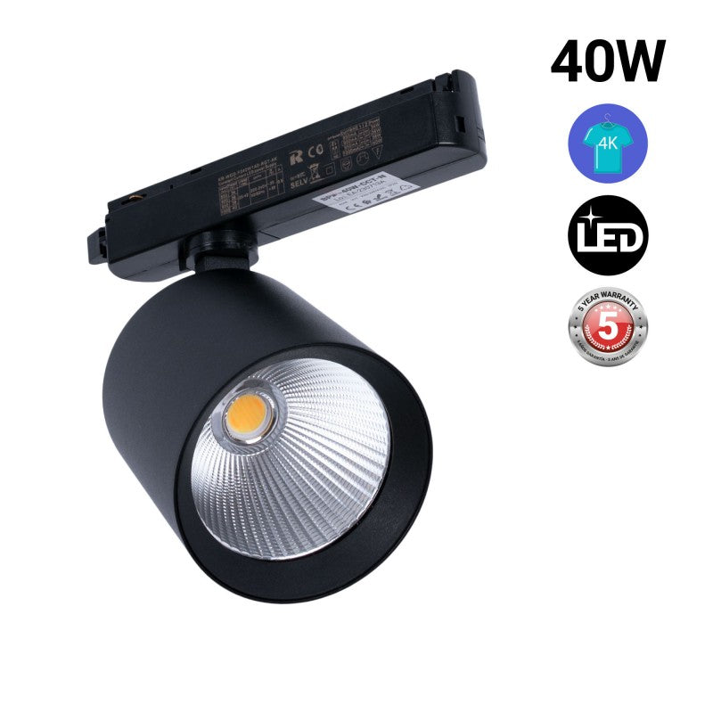 Spot LED 40W pour rail monophasé - Mode et commerce de détail