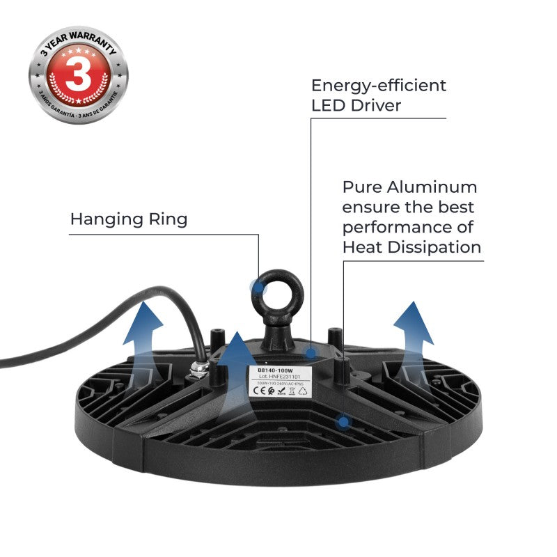 Campana LED 100W - 100lm/W - IP65