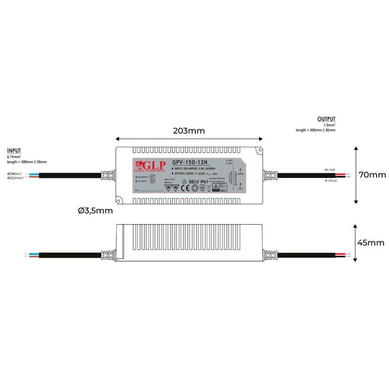 Alimentation LED 150W 12V - GPL