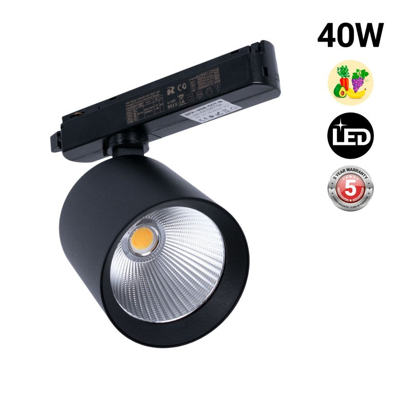 Foco LED 40W para carril monofásico - Frutas y verduras