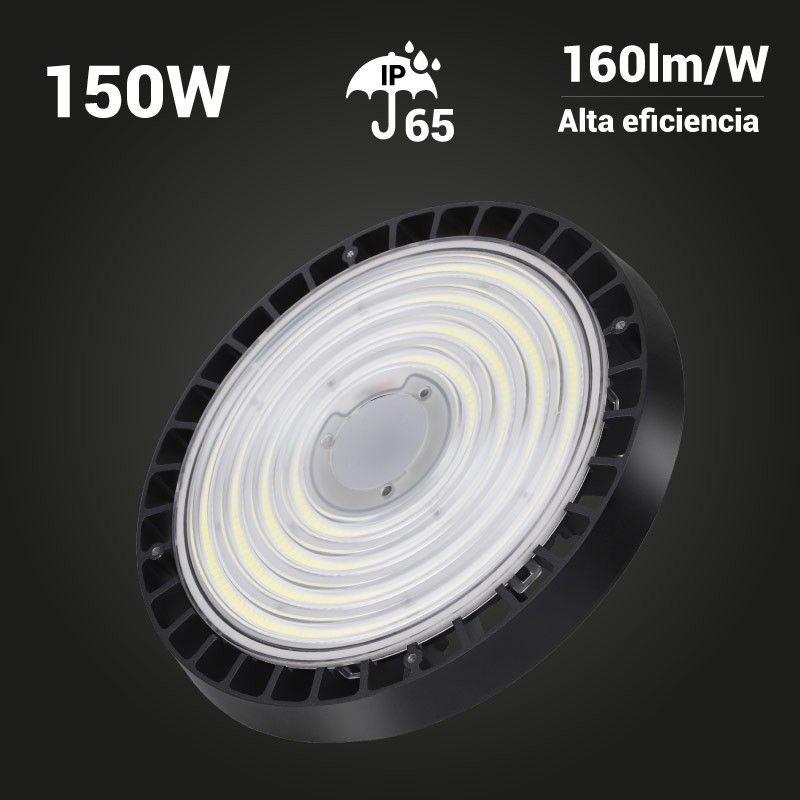 Lámpara suspensión industrial UFO 150W Driver LIFUD PHILIPS chip regulable 1-10V