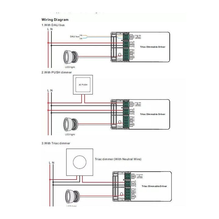 Controlador regulable TRIAC DALI PUSH 0/1-10V 10W (200-350mA)