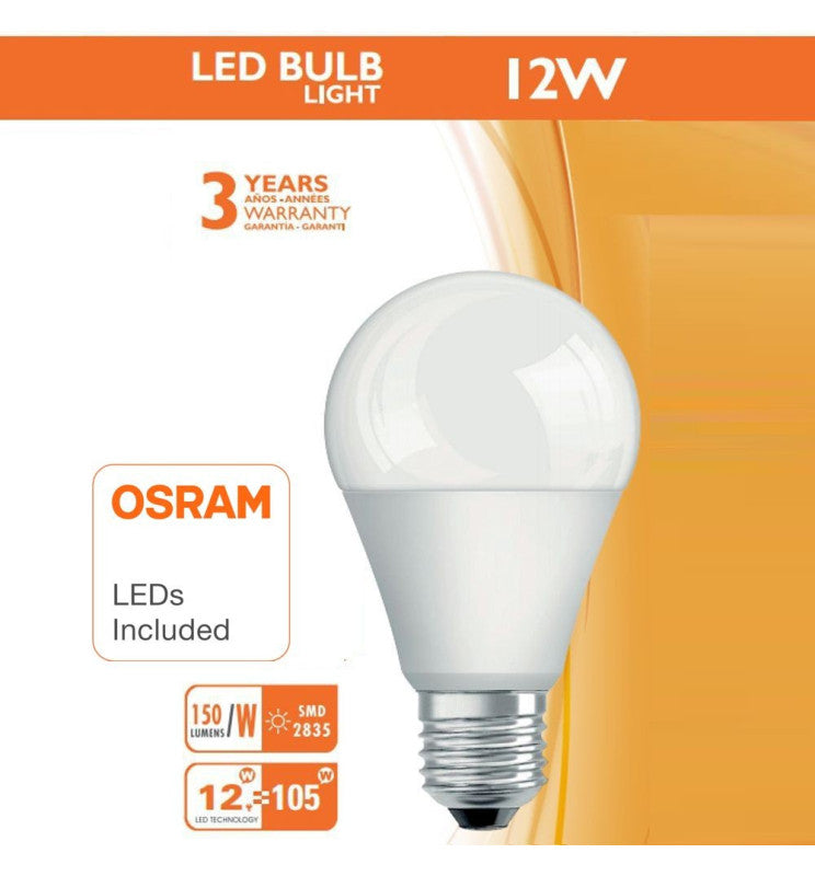 Bombilla LED 12W E27 A60 OSRAM CHIP DURIS E 2835