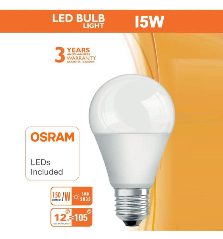 Bombilla LED 15W E27 A60 OSRAM CHIP DURIS E 2835