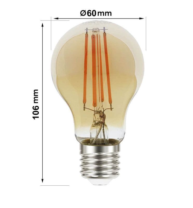 Ampoule LED Filament 8W E27 A60 - Dimmable