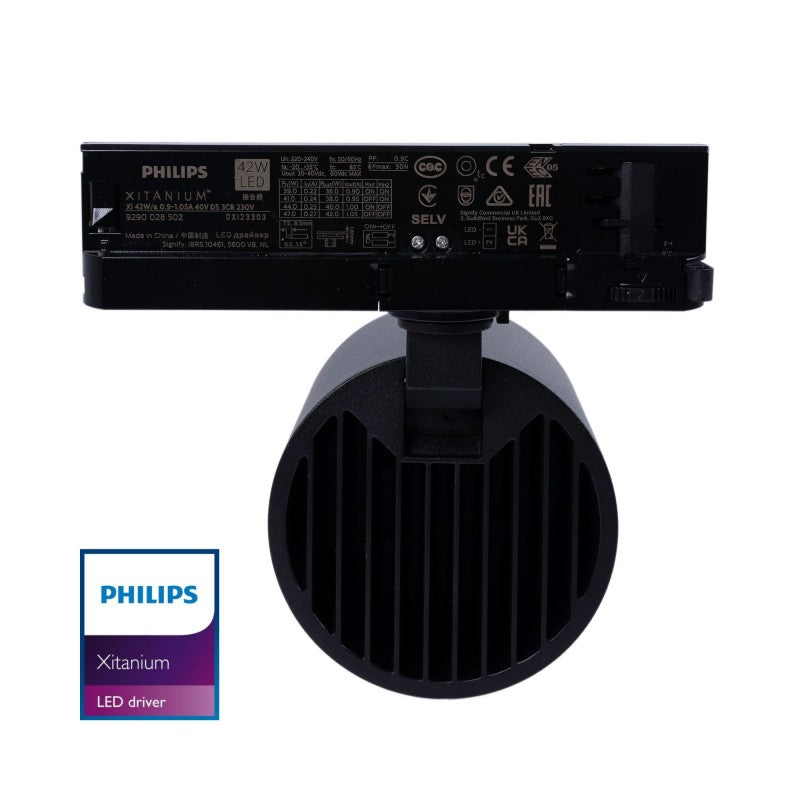 Foco LED 40W para carril trifásico - Especial para primeras producciones - Driver Philips Xitanium