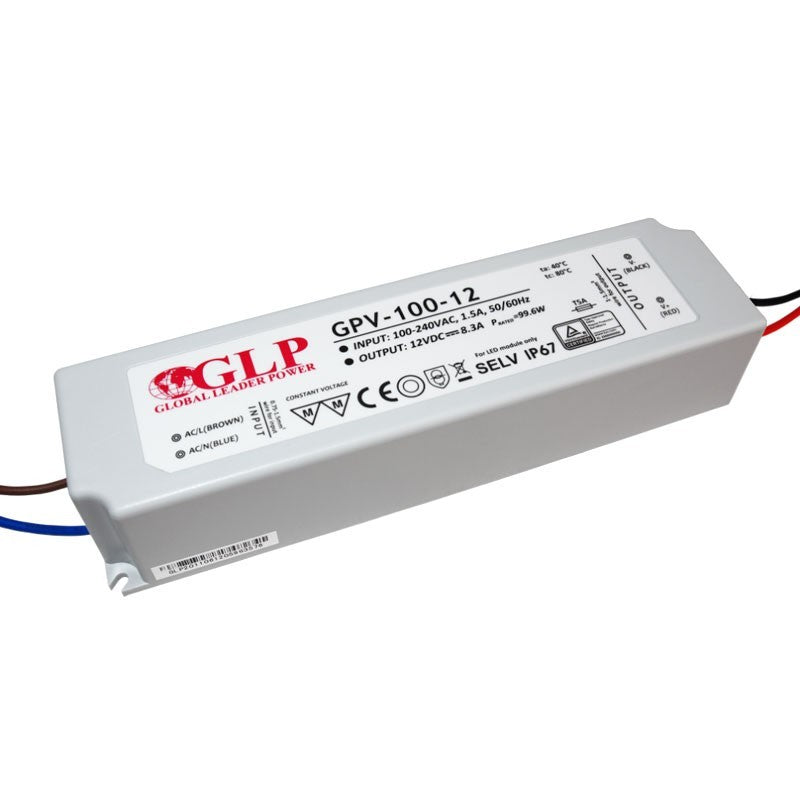 Fuente de alimentación LED impermeable 12V DC - 100W - IP67 - GLP