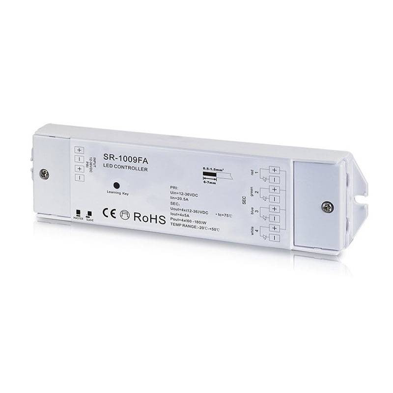 Controlador PMW de atenuación RGB/RGBW - 12-36 VCC (4 canales 5 A/canal) - Receptor RF - SUNRICHER Perfect RF