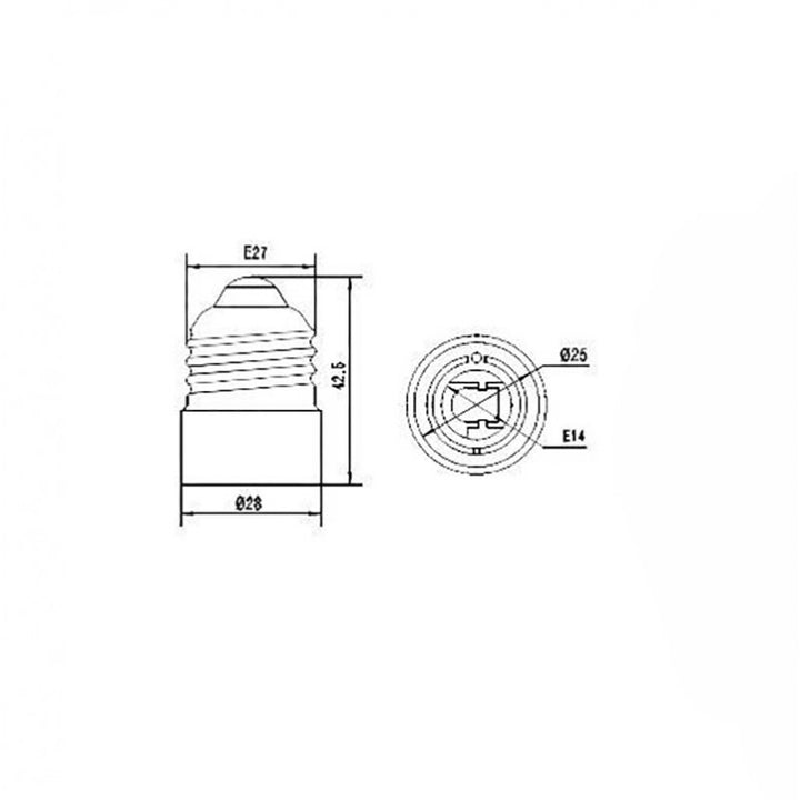 Adaptador E14 a E27