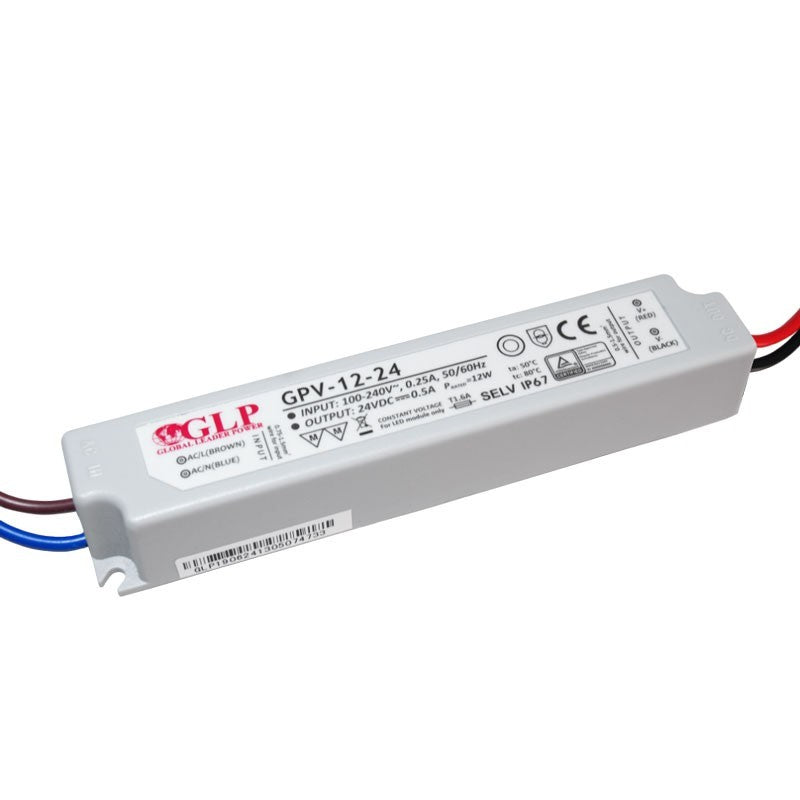 Fuente de alimentación LED impermeable 24V DC - 12W - IP67 - GLP