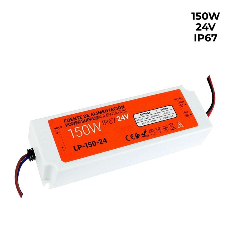 Transformador compacto estanco 24V 150W IP67