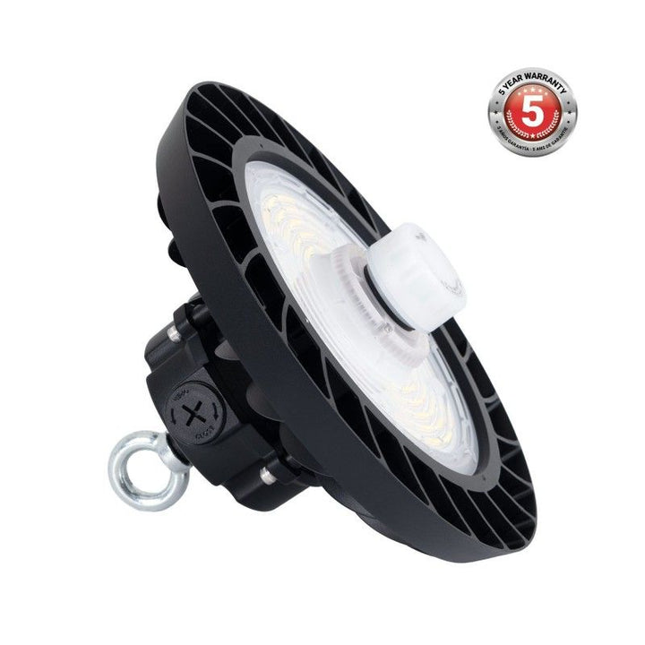 Lámpara colgante industrial LED UFO 150W - CCT - Con detector de movimiento - 170lm/W - Driver LIFUD - IP65 - 5 años de garantía