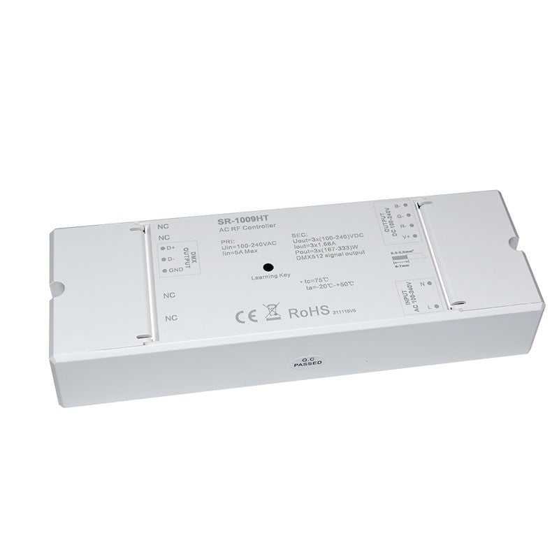 Receptor RF con regulador RGB de 230 V CA (3 canales, 1,2 A/canal) - SUNRICHER Perfect RF