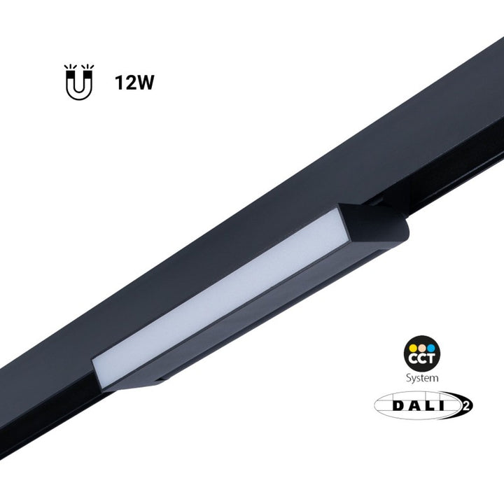 Spot LED opale CCT linéaire orientable sur rail magnétique 48V - 12W - Gradation DALI - UGR18