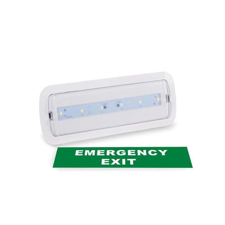 Kit Pictogramme autocollant "EMERGENCY EXIT" + Bloc d'éclairage 3W