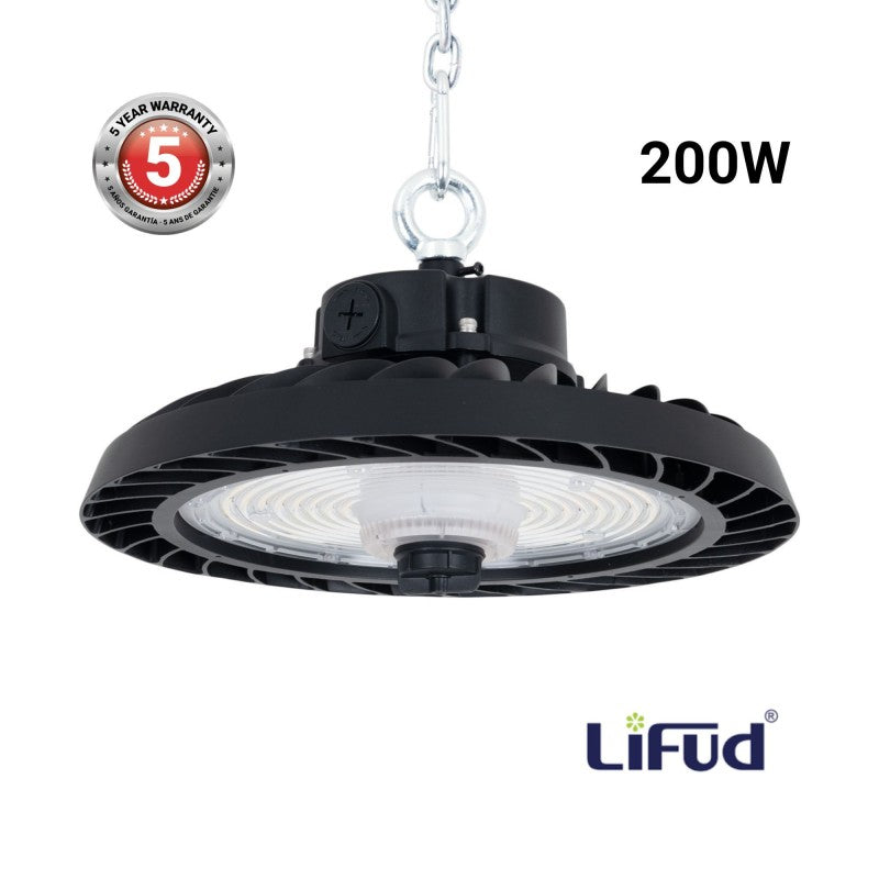 Suspension industrielle LED UFO - 200W - CCT - Driver LIFUD - IP65 - Garantie 5 ans