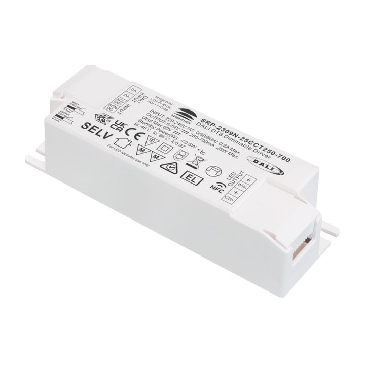 Driver DALI dimmable DT8 CCT 220-240V - Sortie 6-54V DC - 250-700mA - 25W