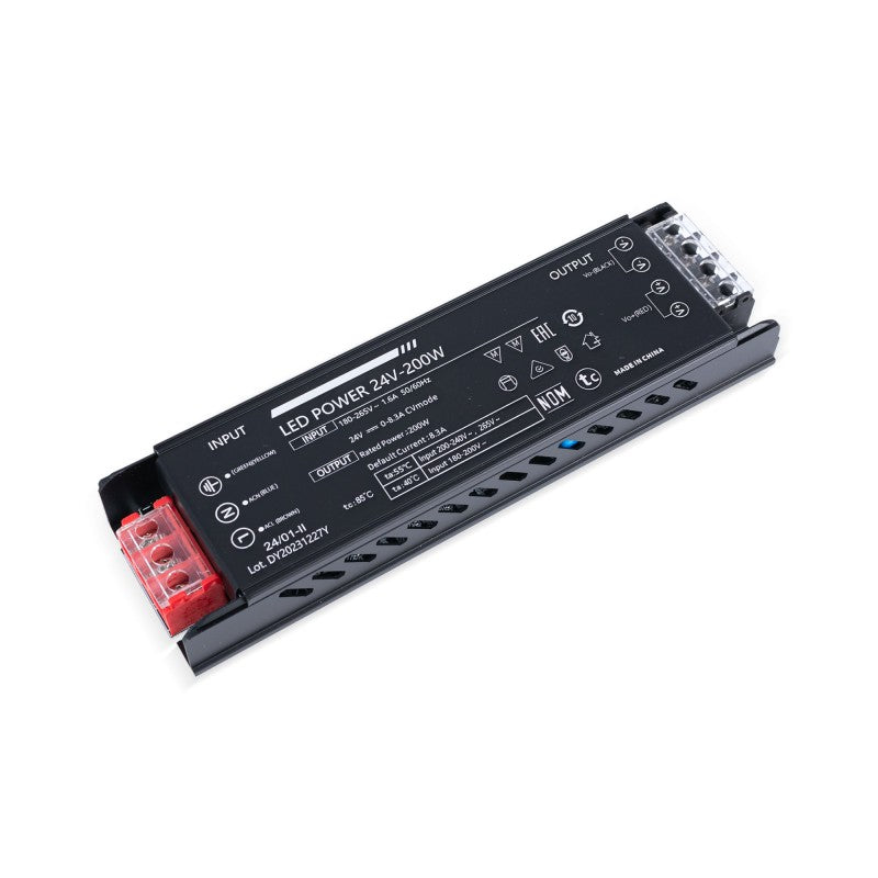 Alimentation LED 24V 200W extra-plate - 8.3A - Haute efficacité - IP20