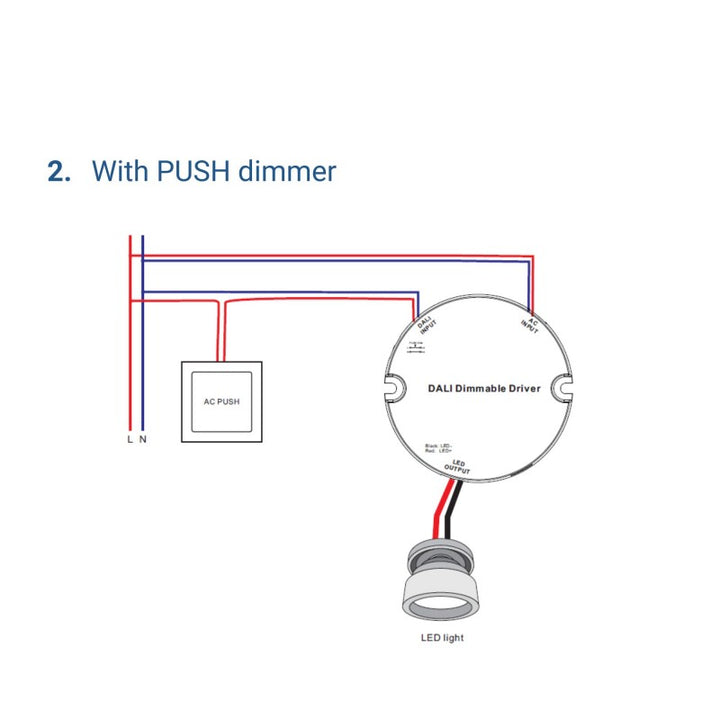 Driver regulable monocromo DALI DT6 - 220-240V - Salida 6-25V DC - 9W