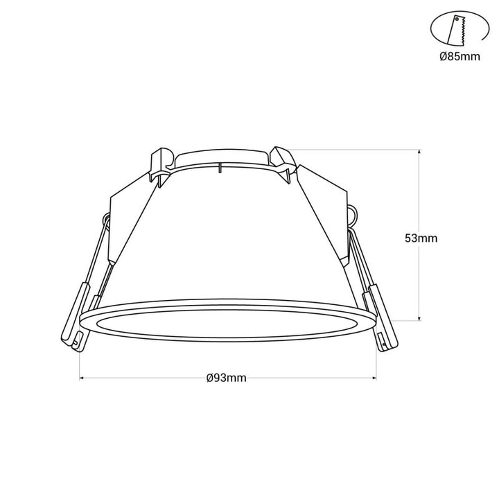 Collerette spot encastrable rond - Faible UGR - Découpe Ø85mm