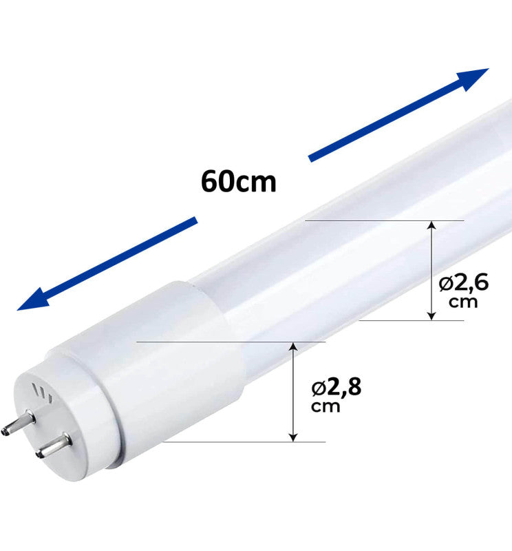 Pack de 10 Tubes LED verre 9W 60cm Led Samsung 4000 K