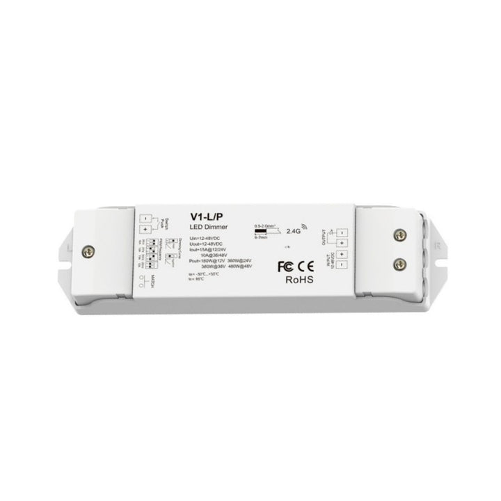 Controlador dimmer monocromático 12-48V DC - 15A - RF 2.4G - Dimmer PUSH - Skydance