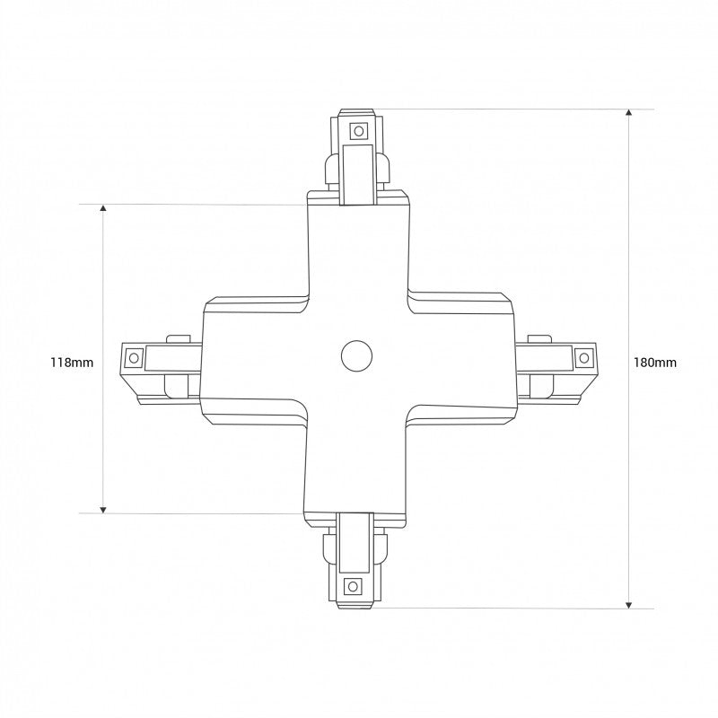 Articulation rigide en X pour voie de surface triphasée