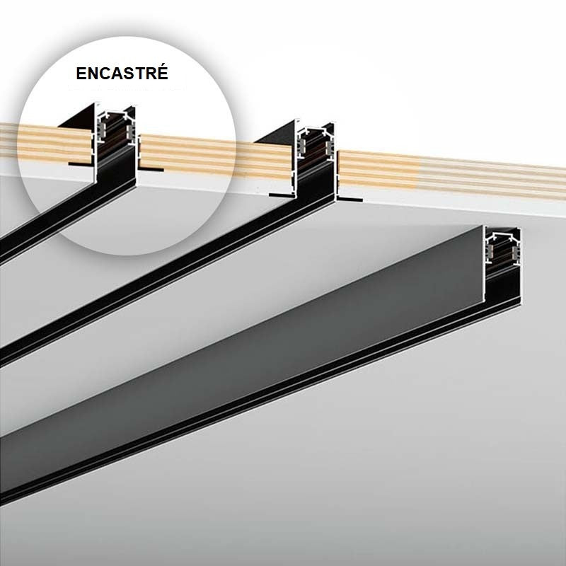 Rail magnétique encastré 20mm 48V 1 mètre