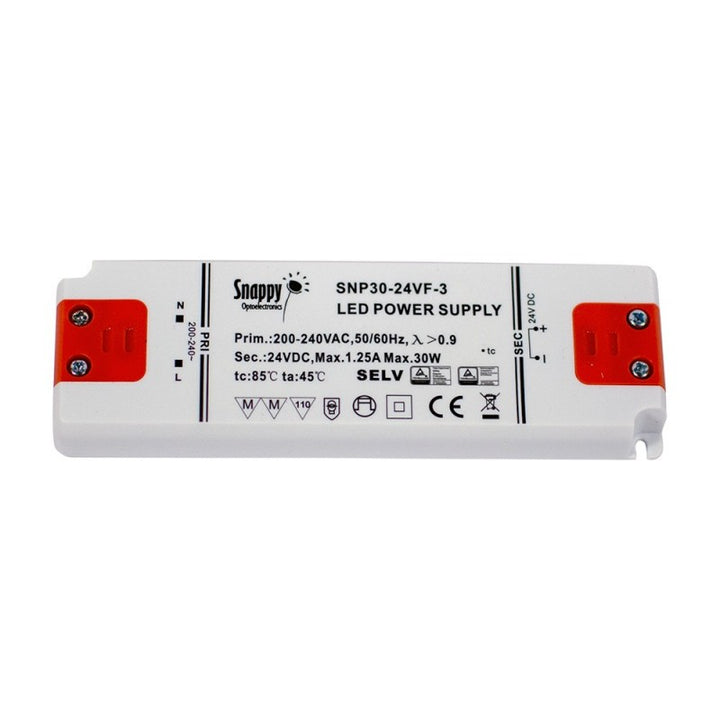 Transformador ultrafino IP20 de 24 V, 30 W y 1,25 A