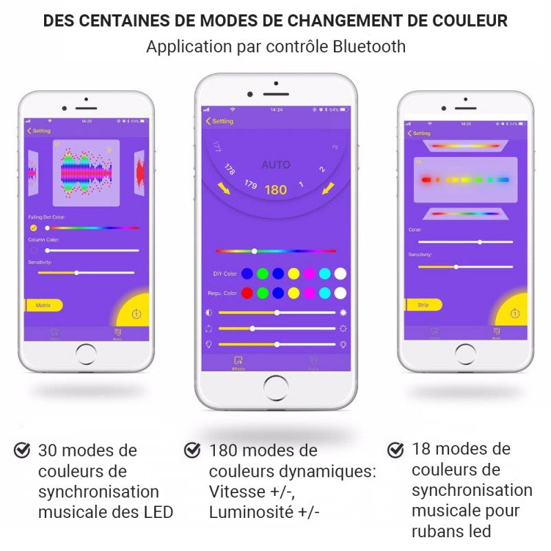 Contrôleur musical LED IC Pixel RGB/RGBW Bluetooth - 5-24V DC - 960 pixels