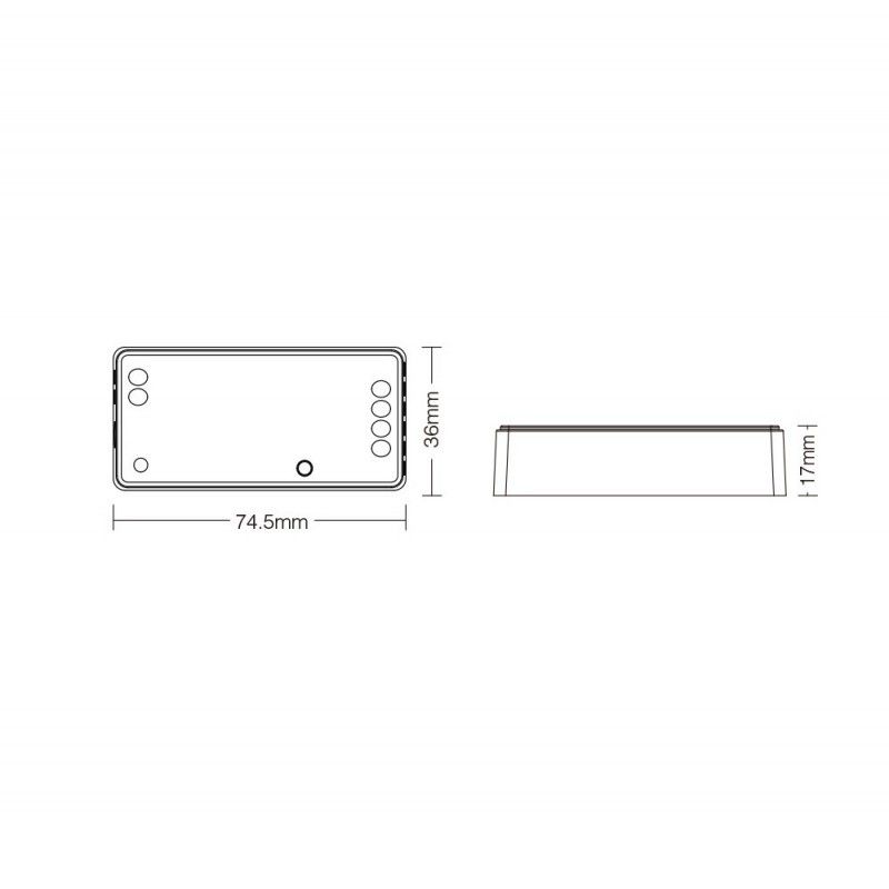 Controlador de tira LED monocromática 2 en 1 - Blanco dual - 12/24 V CC - 2,4 G - WiFi - MiBoxer - FUT035W+