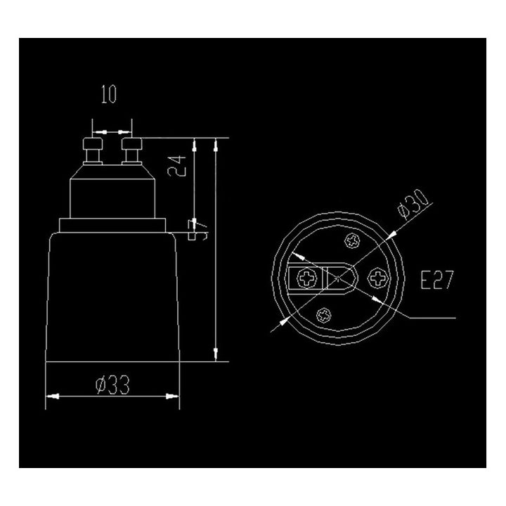 Adaptador E27 a GU10