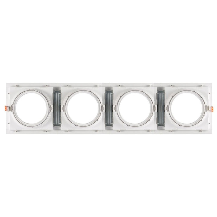 Pack x 4 - Collarín downlight cuadrado, orientable, tipo cardán para bombilla QR111 o AR111 - Corte 155 x 155 mm