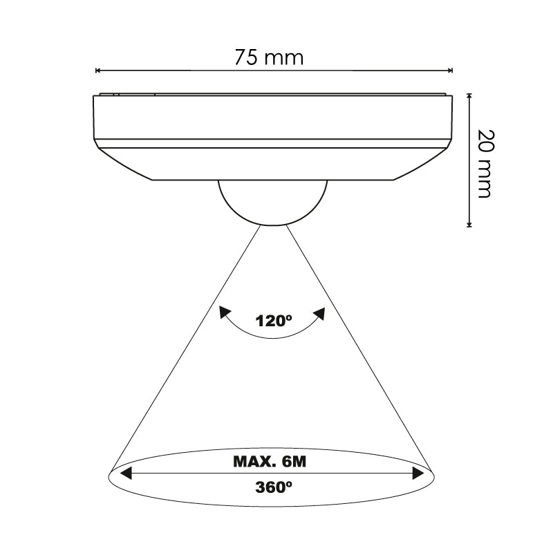 Détecteur de Mouvement Pir Mini 360º  saillie