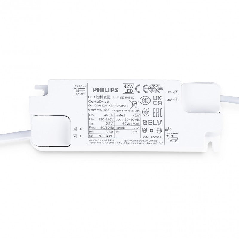 Controlador PHILIPS CertaDrive 220-240 V - Salida 30-42 V CC - 0,9/1,05 A - 44 W